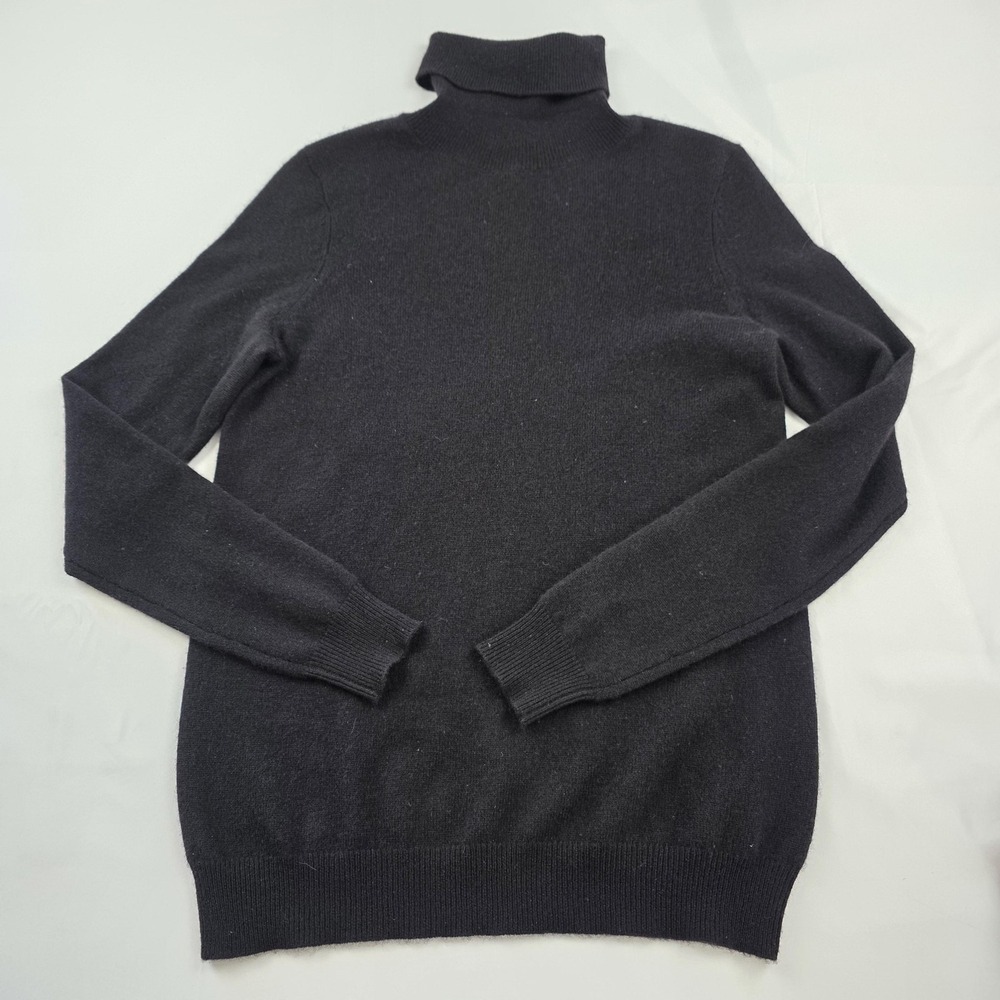 C By Bloomingdale's Cashmere Sweater Womens Medium Black Turtleneck Soft Knit